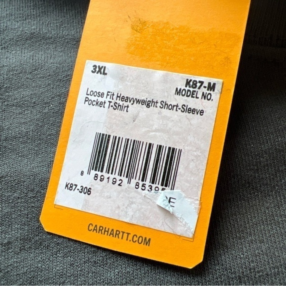 NWT Carhartt Men’s Original Fit Pocket Tee Black SS Size 3XL (Z) - Picture 3 of 4
